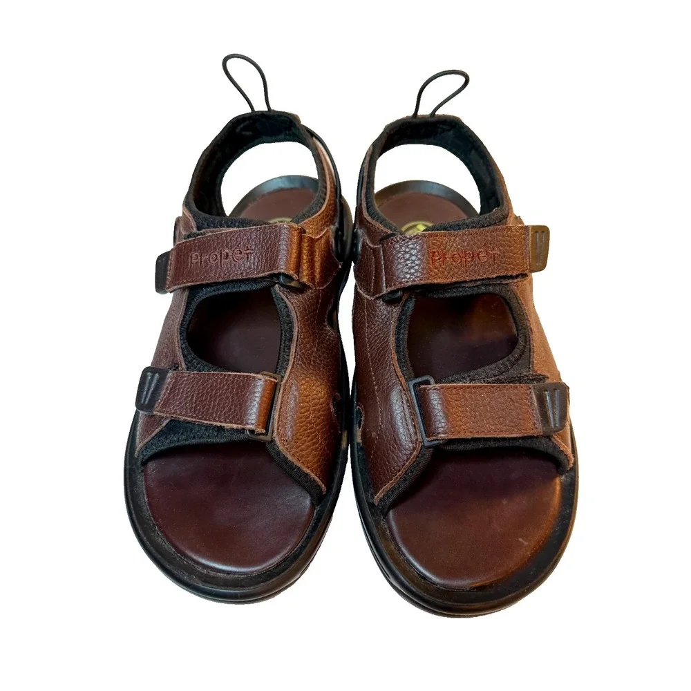 Propet Surfwalker II Men's Dad Sandals Leather Comfort Outdoor Fall Fisherman 11